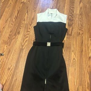 Tommy Hilfiger Black and White Belt Dress